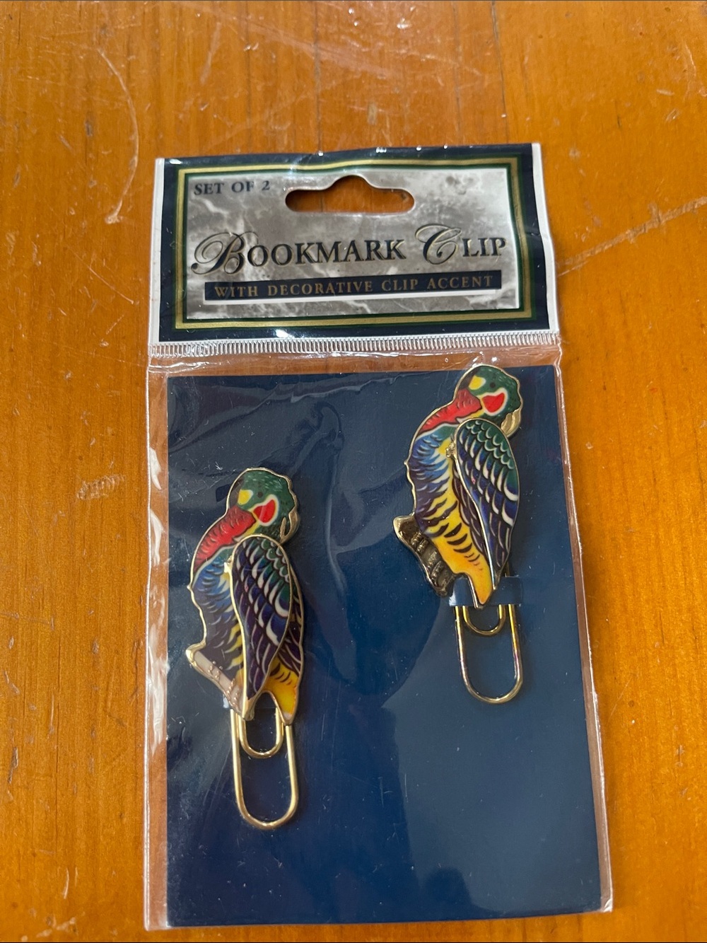 Bookmark Clip Set - Colorful Parrot Design (Set of 2)